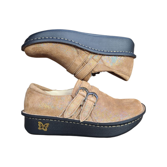 Alegria Shoes - Alegria All-684X Slip On Metallic Leather Comfort Clogs Slip Resist Size 38